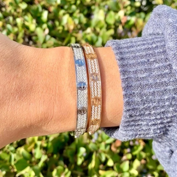 Pave Diamond Love Screw Bracelet with Screwdriver in Silver - Picture 12 of 12